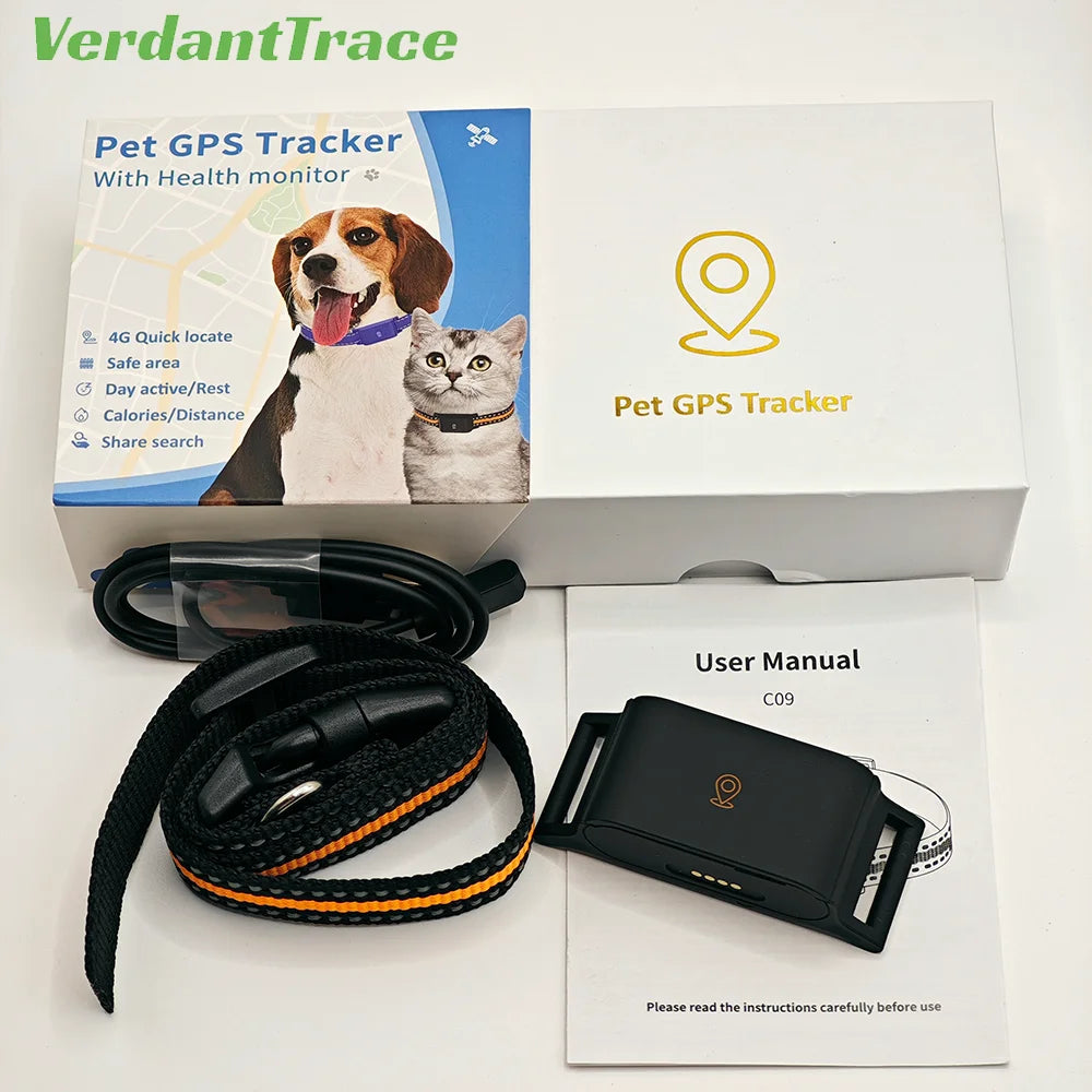 4G GPS Pet Tracker for Dogs Cats Waterproof GPS WIFI Location & Smart Activity Tracker Fashionable Neck Collar for Ios Android